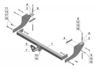 Фаркоп Avtos для Great Wall Safe 2004-2010